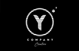 Y alphabet letter logo icon design with black and white line stripe. Creative template for business and company vector