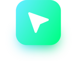 Sent message icon in square gradient colors. Navigation signs illustration. png