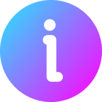 die Info Symbol im Gradient Farben. Information Zeichen Illustration. png