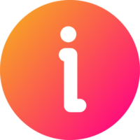 die Info Symbol im Gradient Farben. Information Zeichen Illustration. png