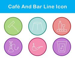 café y bar vector icono conjunto