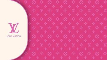 Louis vuitton horizontal pattern in pink colors. Editorial vector illustration.