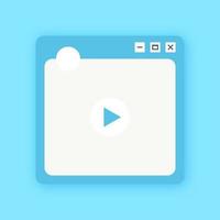 Square video player for social media application interface. Short video mockup in flat design style. vector