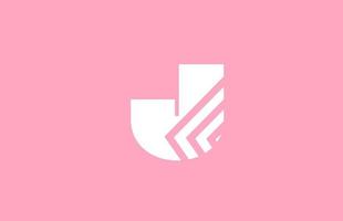 rosado geométrico j alfabeto letra logo icono con línea diseño. creativo modelo para negocio y empresa vector