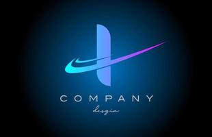 I pink blue alphabet letter logo with double swoosh. Corporate creative template design for company and business vector