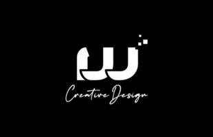 w alfabeto letra logo icono diseño con puntos y negro y blanco color. creativo modelo para negocio y empresa vector