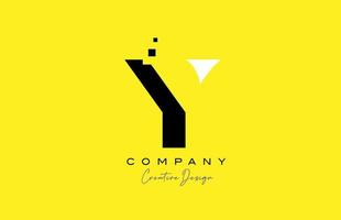 yellow black Y alphabet letter logo icon design with dots. Creative template for company and business vector