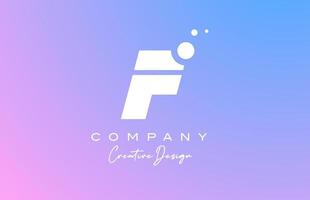 blue pastel F alphabet letter logo with white dots. Corporate creative template design for company and business vector