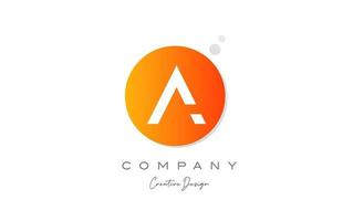 A orange sphere alphabet letter logo icon design with dot. Creative template for company and business vector