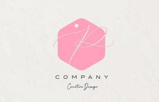 pink polygon P alphabet letter logo icon design with dot and elegant style. Creative template for company and business vector