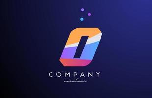 colored O alphabet letter logo icon with dots. Orange pink blue creative template design for business and company vector