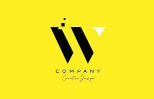 yellow black W alphabet letter logo icon design with dots. Creative template for company and business vector