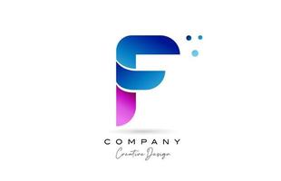 pink blue F alphabet letter logo icon design with gradient. Creative template for company and business vector