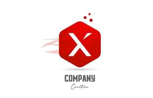 X red hexagon letter alphabet logo icon design. Creative template for business and company vector