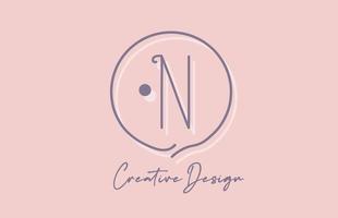 norte alfabeto letra logo icono diseño con línea punto y Clásico estilo. rosado azul creativo modelo para negocio y empresa vector