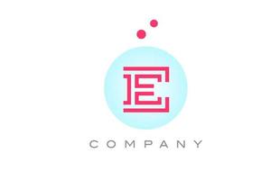 blue pink E alphabet letter logo icon design with dots. Creative template for business and company vector