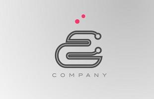 pink grey Z alphabet letter logo icon design with line and dot. Creative template for business and company vector