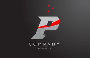 gris rojo puntos pags alfabeto negrita letra logo. creativo modelo diseño para empresa y negocio vector