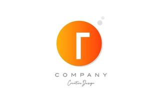 T orange sphere alphabet letter logo icon design with dot. Creative template for company and business vector