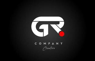 red white alphabet letter GR G R combination for company logo. Suitable as logotype vector