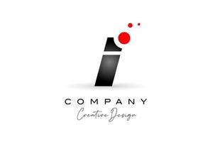 negro y blanco yo alfabeto letra logo con rojo punto. corporativo creativo modelo diseño para negocio y empresa vector