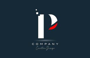 red white P alphabet letter logo icon design with dots. Creative template for business and company vector