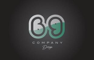 69 green grey number logo icon design. Creative template for company and business vector