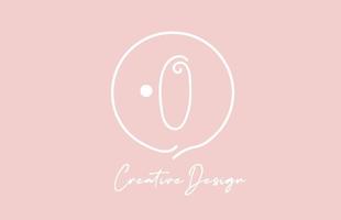 pink white O alphabet letter logo icon design with circle and vintage style. Creative template for company and business vector
