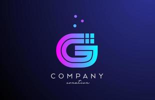 blue pink G alphabet letter logo with dots. Corporate creative template design for business and company vector