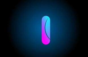 blue pink I alphabet letter logo icon design with gradient color. Creative template for company and business vector