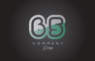 65 green grey number logo icon design. Creative template for company and business vector