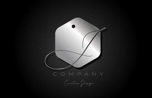 plata gris j alfabeto letra logo icono diseño con metal y elegante estilo. creativo polígono modelo para negocio y empresa vector