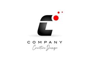 black and white C alphabet letter logo with red dot. Corporate creative template design for business and company vector