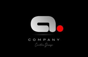 red grey A alphabet letter logo icon design with dot. Creative polygon template for business and company vector