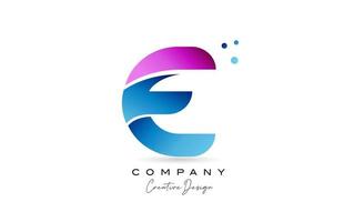pink blue E alphabet letter logo icon design with gradient. Creative template for company and business vector