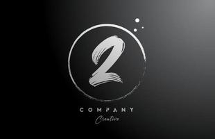 negro blanco 2 número letra logo icono diseño con puntos y círculo. creativo degradado modelo para empresa y negocio vector