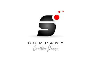 negro y blanco s alfabeto letra logo con rojo punto. corporativo creativo modelo diseño para negocio y empresa vector