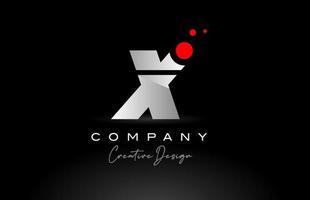 X alphabet letter logo with red dot and black and white color. Corporate creative template design for company and business vector