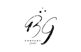 handwritten vintage BG alphabet letter logo icon combination design with dots vector