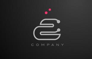 grey Z alphabet letter logo icon design with pink dot. Creative template for business and company vector