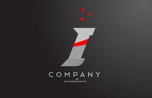 gris rojo puntos yo alfabeto negrita letra logo. creativo modelo diseño para empresa y negocio vector