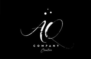 vintage AQ alphabet letter logo icon combination design with dots. Creative hand written template for company vector