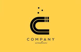 C yellow black alphabet letter logo with lines and dots. Corporate creative template design for company and business vector