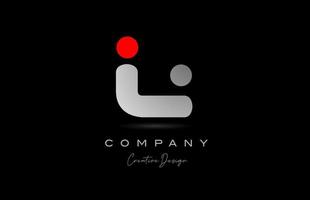 rojo gris l alfabeto letra logo icono diseño con punto. creativo polígono modelo para negocio y empresa vector