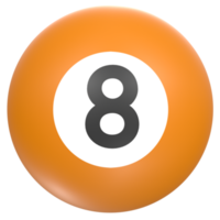 billiard ball isolated on transparent png