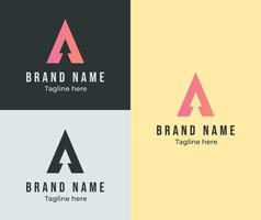 Up arrow concept. Alphabeth of A logotype. Modern logo for company, brand, merch, industry. Vector eps 10.