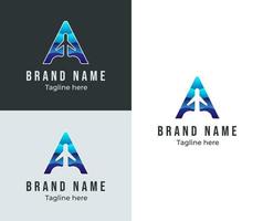 Aeroplane and sky concept. Alphabeth of A logotype. Modern logo for company, brand, merch, industry. Vector eps 10.