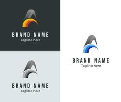 Rainbow concept. Alphabeth of A logotype. Modern logo for company, brand, merch, industry. Vector eps 10.