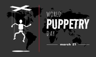 World Puppetry Day greeting vector