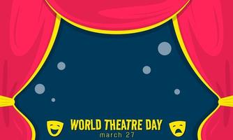 World Theatre Day greeting with copy space area vector